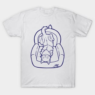 Cute Couch Potato Cat Illustration T-Shirt